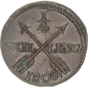 Švédsko, Gustav IV. Adolf (1792-1809), 1/4 Skilling 1803 KM 389