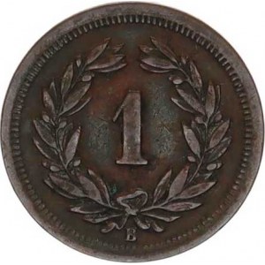 Švýcarsko, 1 Rappen 1889 B RR