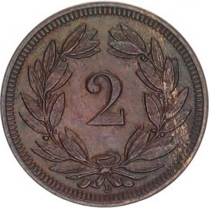 Švýcarsko, 2 Rappen 1893 B