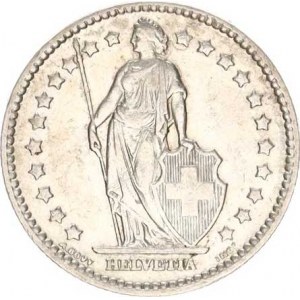 Švýcarsko, 1 Francs 1908 B, nep. vlas. rys.