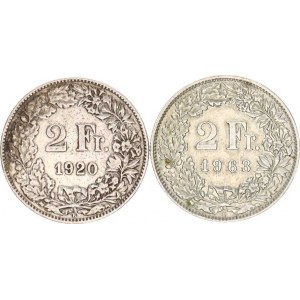 Švýcarsko, 2 Francs 1920, 1963 oba B 2 ks