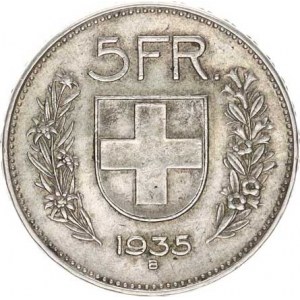 Švýcarsko, 5 Francs 1935 B KM 40