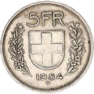 Švýcarsko, 5 Francs 1954 B KM 40
