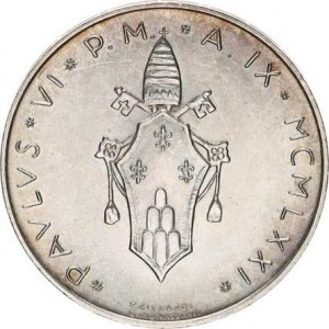 Vatikán-Papežský stát, Pavel VI.(1963-1978), 500 Lire 1971 rok IX. Y.123