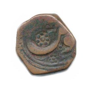Afganistán, Cu anonymní mince z let 1857 - 1860, mincovna Balkh KM 37