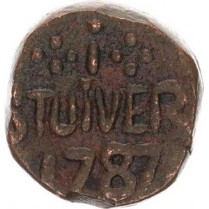 Ceylon - Holandská nadvláda, 1 Stuiver 1787 KM 26 15,704 g R