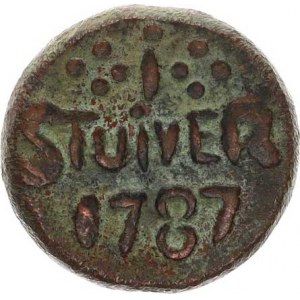 Ceylon - Holandská nadvláda, 1 Stuiver 1787 KM 26 18,668 g R