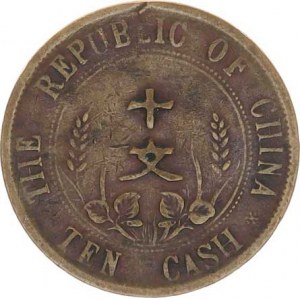 Čína - republika (1911-), 10 Cash b.l. (ca.1912) Y. 301
