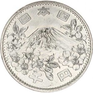 Japonsko, 1 000 Yen rok 39 (1964) - OH Tokyo Y. 80 Ag 925 20 g