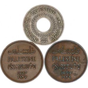 Palestina, 1 Mil 1927, 1939; +5 Mils 1927 KM 1, 3 2 ks