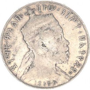 Ethiopie, Menelik II. (1889-1913), 1 Birr EE 1889 A (1897 AD) KM 5 /27,89 g/