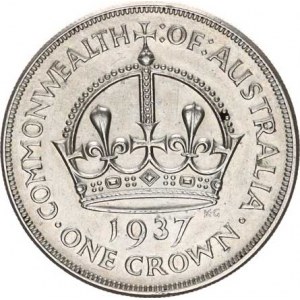 Austrálie, George VI. (1936-1952), 1 Crown 1937 KM 34 Ag 925 28,28 g