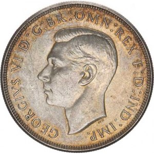 Austrálie, George VI. (1936-1952), 1 Crown 1937 KM 34 Ag 925 28,312 g, zc. nep. rys.
