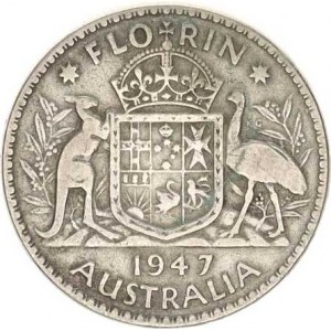 Austrálie, George VI. (1936-1952), 1 Florin 1947 KM 40a R