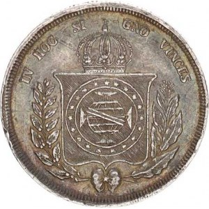 Brazilie, Pedro II. (1831-1889), 500 Reis 1860 Ag 917 6,37 g KM 464, hry.