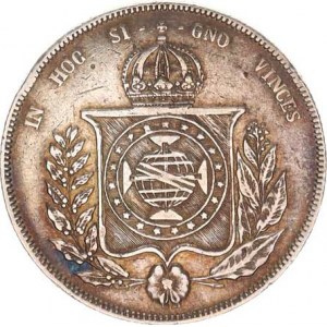 Brazilie, Pedro II. (1831-1889), 1000 Reis 1857 KM 464 Ag 917 12,569 g
