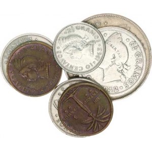 Dominikánská republika, 25 Centavos 1942 +10 Centavos 1963, +5 Centavos 1961,1976, +1 Cen