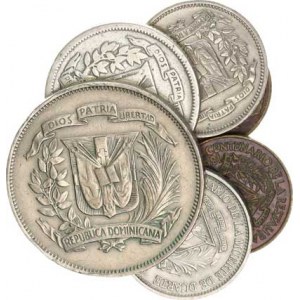 Dominikánská republika, 25 Centavos 1942 +10 Centavos 1963, +5 Centavos 1961,1976, +1 Cen