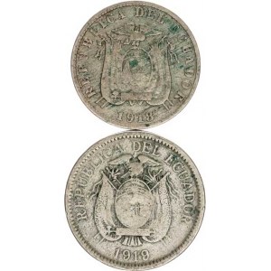 Ecuador, 10 Centavos 1918, 1919 KM 62, 64 2 ks R