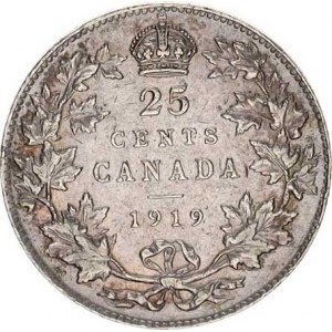 Kanada, 25 Cents 1919, nep. hr.