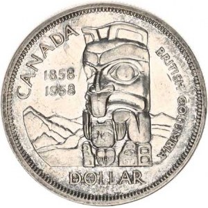 Kanada, 1 Dollar 1958 - Britská Kolumbie KM 55 Ag 800 23,24 g