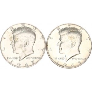 U.S.A., 1/2 Dollar 1965, 1967 - Kennedy Ag 2 ks