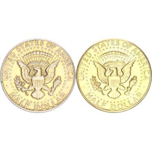 U.S.A., 1/2 Dollar 1965, 1968 D - Kennedy Ag - oba zlacené, rys.