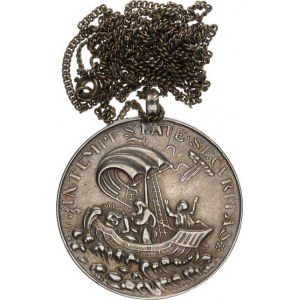 Náboženské medaile, Svatojířská medaile, Ag 37 mm (puncováno) s řetízkem 36 cm