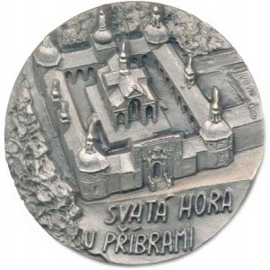 Náboženské medaile, Svatá Hora u Příbrami, letecký pohled na poutní areál / Milostná