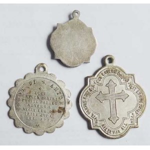 Náboženské medaile, Sv. Antonín Paduánský, konvolut 3 ks medailí s prosbami o přímlu