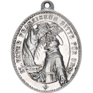 Náboženské medaile, Františkáni - A: Svatý František před ukřižovaným Kristem, německ