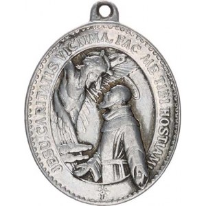 Náboženské medaile, Františkáni - A: Svatý František před ukřižovaným Kristem, latins