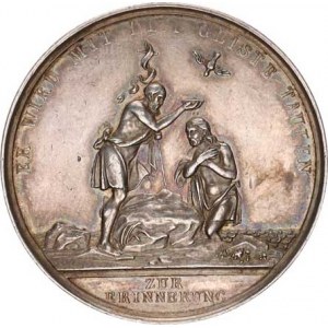 Náboženské medaile, Německo - křestní medaile 19. stol. A: Svatý Jan křtí Krista v J