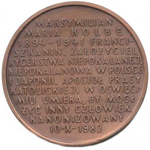 Náboženské medaile, Polsko - Maxmilin Maria Kolbe (františkán - zemřel v Osvětimi, ka