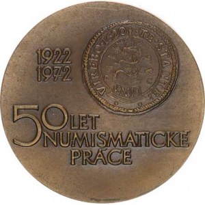 Olomouc, 50 let numismatické práce 1922-1972, rub tolaru Morav. stavů / ol