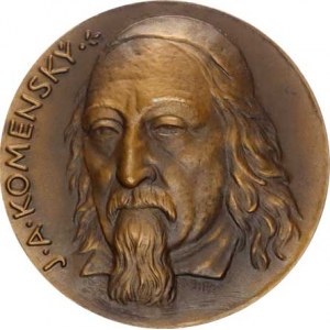 Biroš S., J.A.Komenský, hlava mírně zleva bronz 80 mm etue