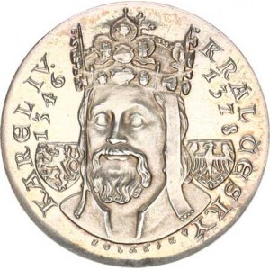 Kolářský Zdeněk (1931-), Karel IV. 1346-1378, poprsí Karla z poloprofilu zleva, znaky a op
