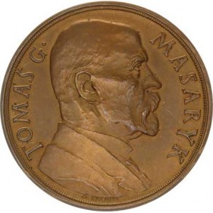 Španiel Otakar (1881-1955), T.G.Masaryk, Na paměť 85. narozenin 1935 bronz 50 mm