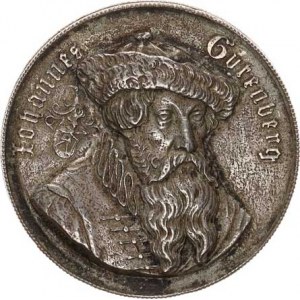 Německo, Johannes Gutenberg, portrét mírně zprava, opis / erb, opis