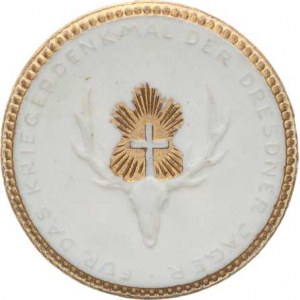 Německo, porcelánové medaile, DRESDEN - Für das Kriegerdenkmal der Dresdner Jäger R