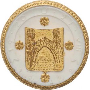 Německo, porcelánové medaile, Sohland an der Spree (Horní Lužice) - 700. výročí obce 1922, dvě