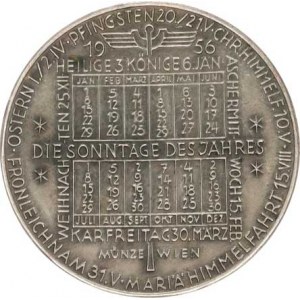 Rakousko, Vídeň - Kalendářní medaile na rok 1956 - Merkur