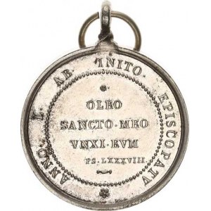 Vatikán - Papežský stát, Leo XIIII. - medaile k I. roku episkopátu (1888), Poprsí papeže z