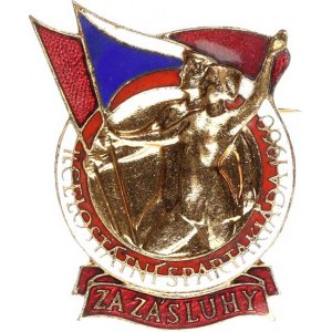 Československo - odznaky, sportovní, II. Celostátní spartakiáda 1960, ZA ZÁSLUHY