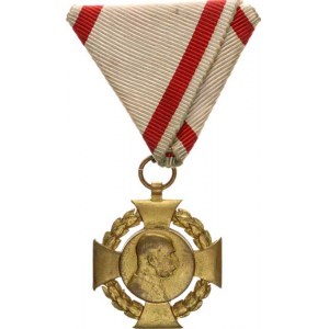 František Josef I., Jubilejní kříž z r. 1908 na vojenské stuze bronz zlacená