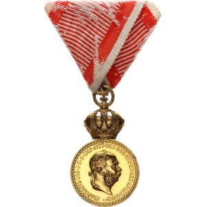 František Josef I., SIGNVM LAVDIS bronzová, zlacená na válečné stuze VM 1/29-A