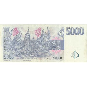 Česká republika, 1993-, 5000 Kčs 1999 sér. B 20 Nov. CZ 10b; Hejz. CZ 26a