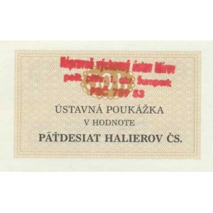 Československo - nouzová platidla, 50 Halierov 1981 - ústavná poukážka , razítko: Nápravně výchovný