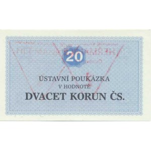 Československo - nouzová platidla, 20 Korun 1981 - ústavní poukázka , razítko: Nápravně výchovný ús