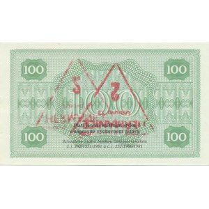 Československo - nouzová platidla, 100 Korun 1981 - ústavní poukázka, razítko: Nápravně výchovný ús